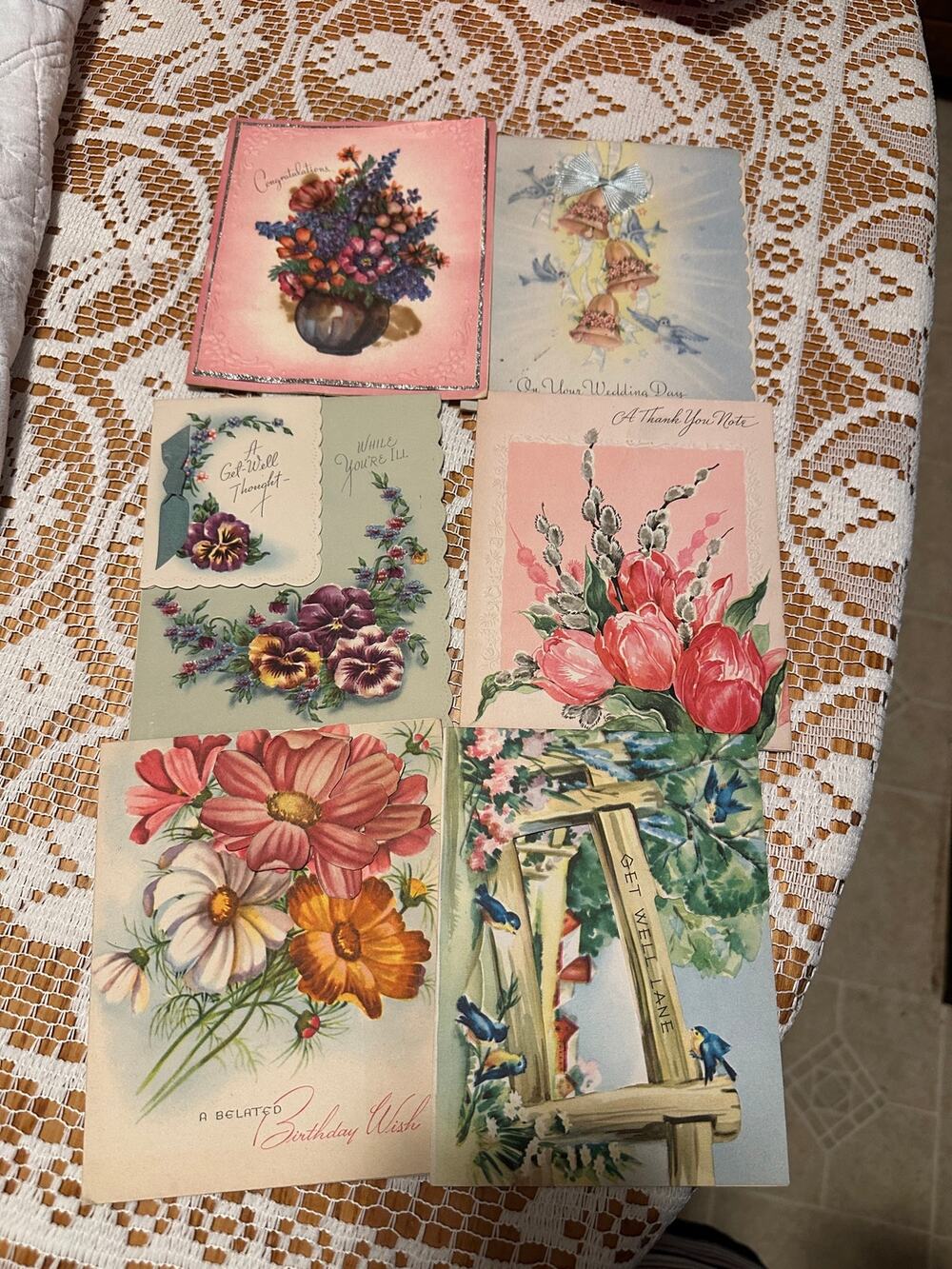 Vintage Greeting Cards Lot 24 Used Unused 1950s 1960s Floral Kitschy Ephemera